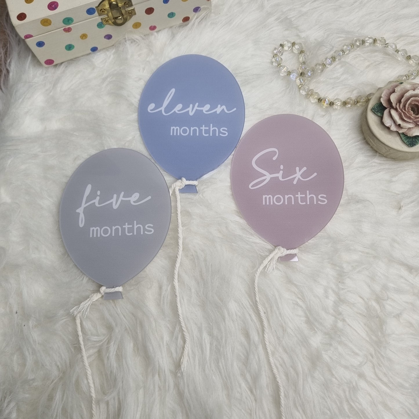 Unisex Acrylic Monthly Milestone Cards