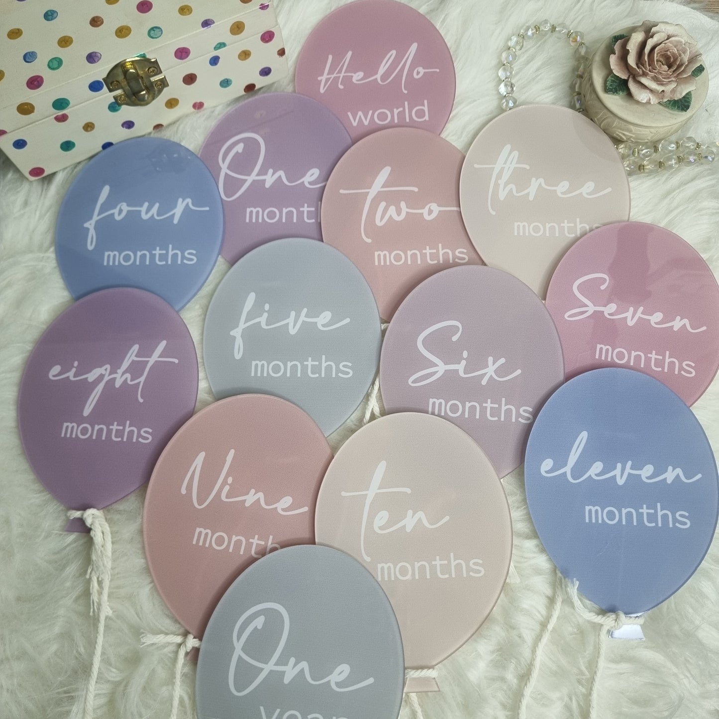 Unisex Acrylic Monthly Milestone Cards