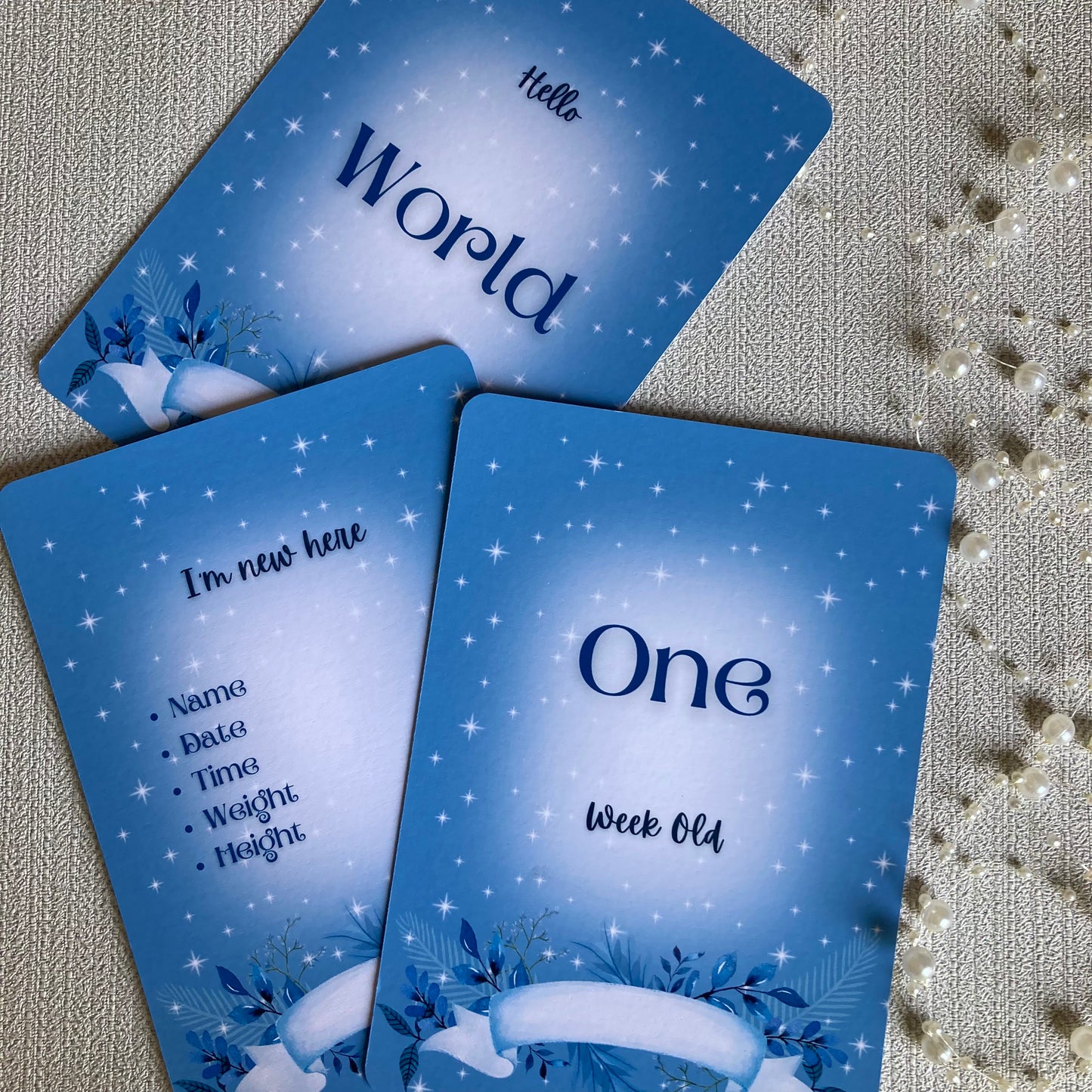 Blue Galaxy Themed Milestone cards