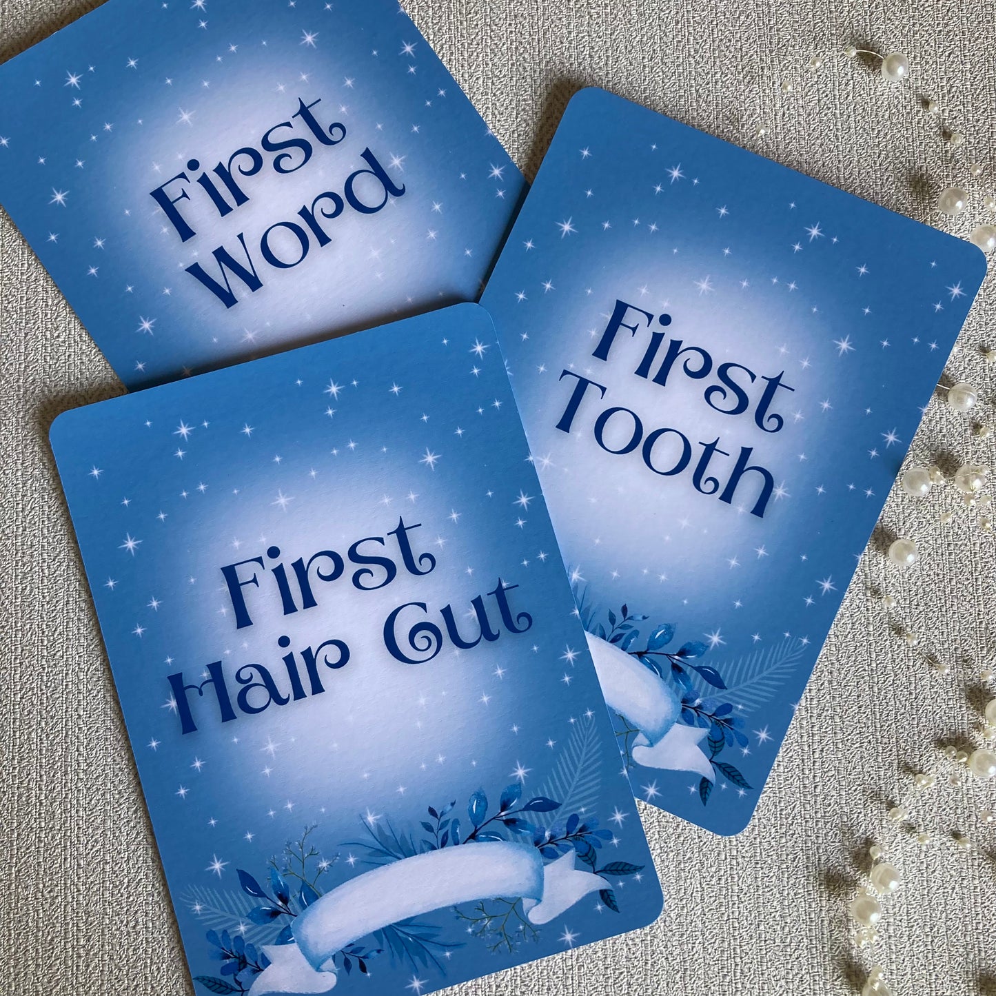 Blue Galaxy Themed Milestone cards