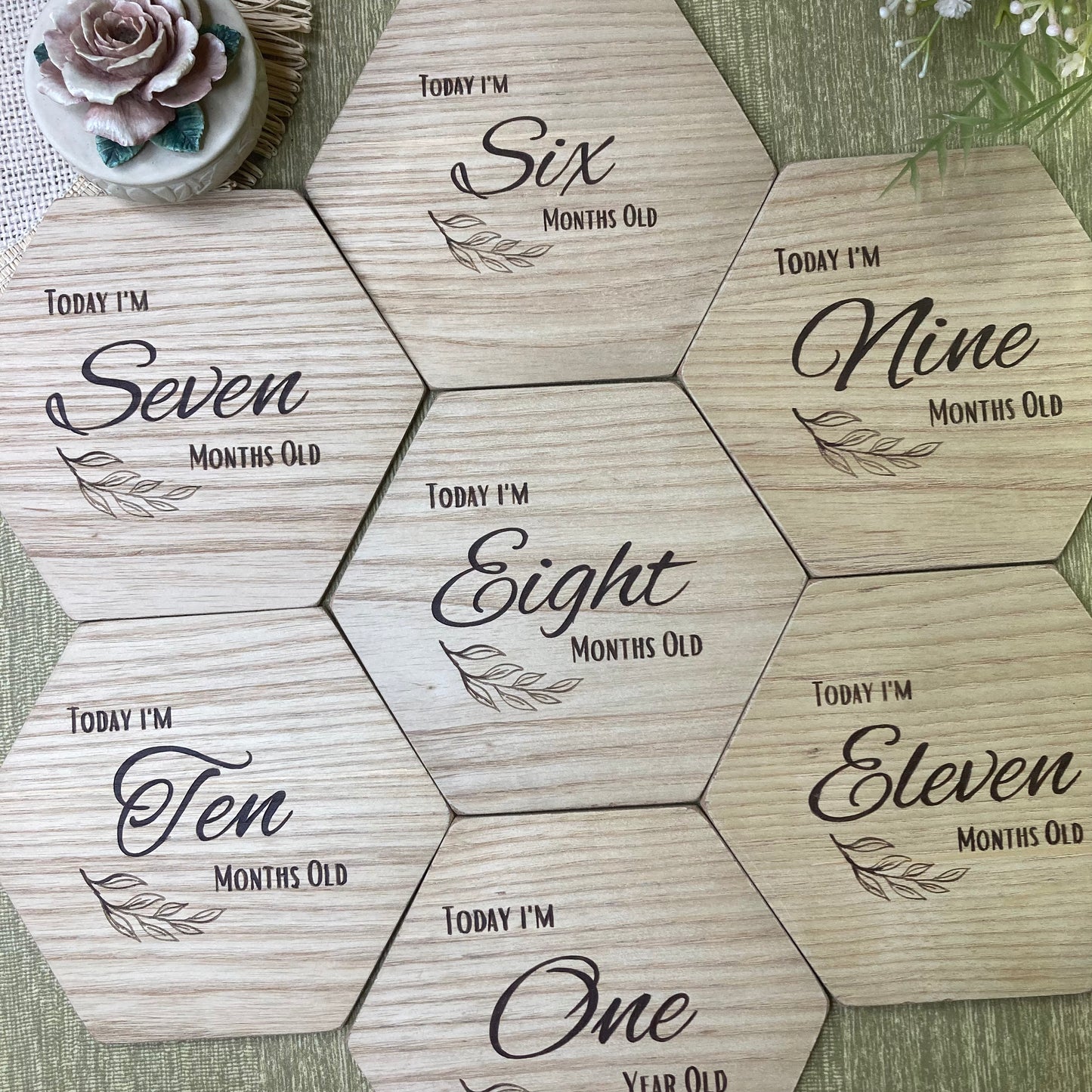 Wooden Hexagonal Milestone Cards