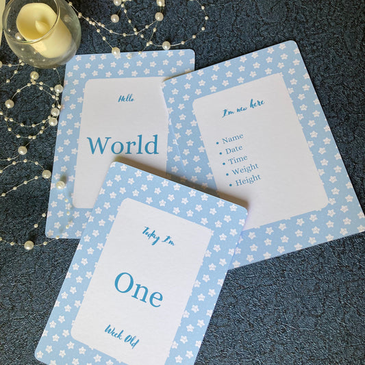 Star themed Blue Milestone cards