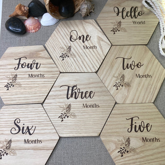 Wooden Engraved Milestone Cards