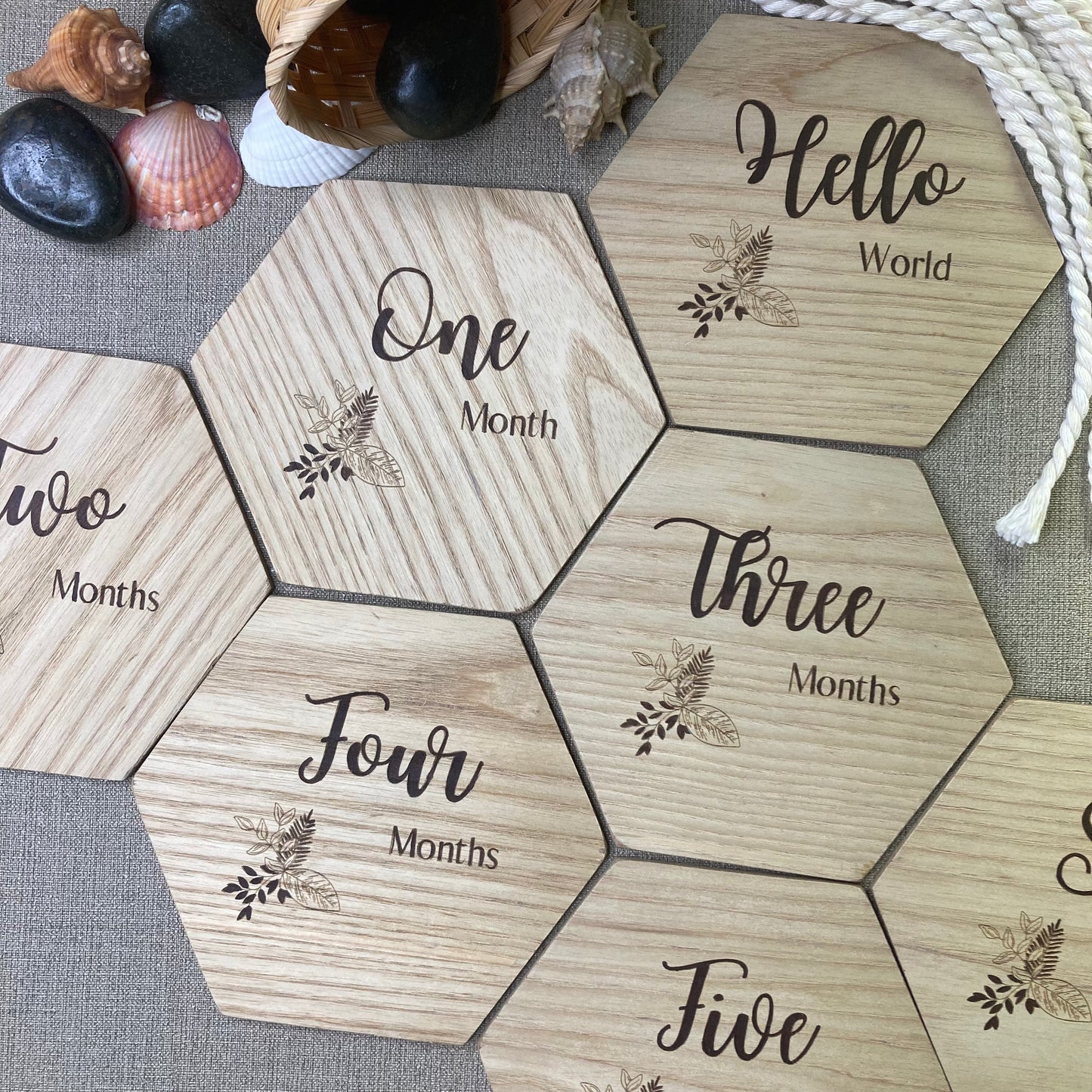 Wooden Engraved Milestone Cards