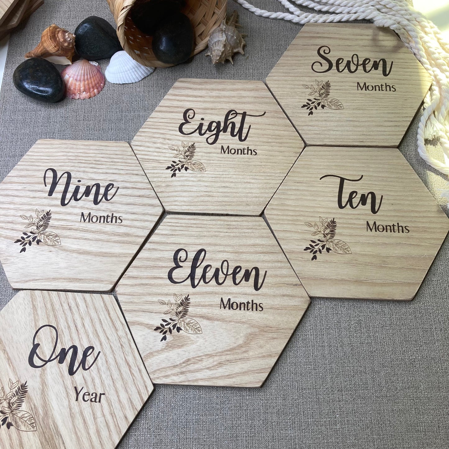 Wooden Engraved Milestone Cards