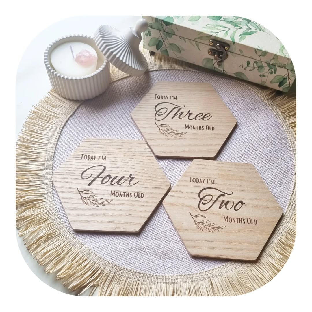 Wooden Milestone Cards