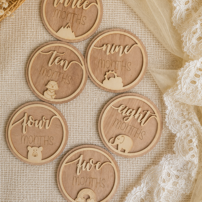3D Design Wooden Milestone Cards