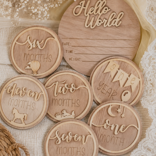 3D Design Wooden Milestone Cards
