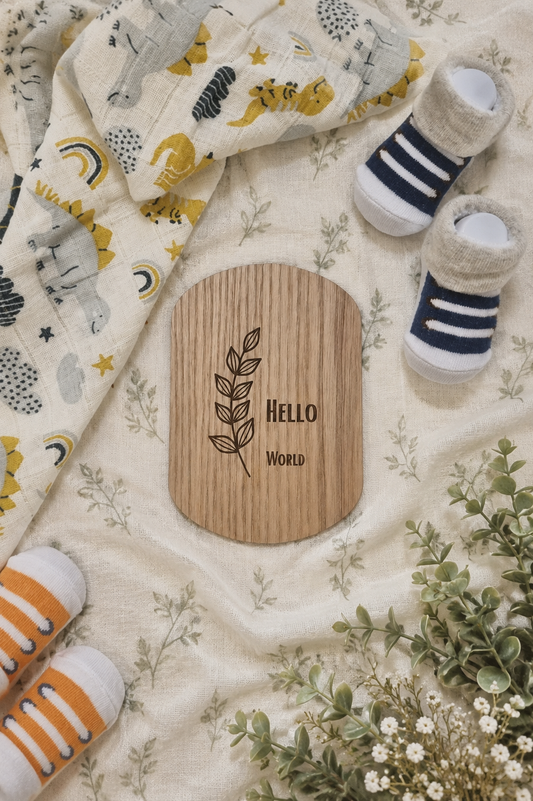 Oblong Wooden Baby Milestone Cards