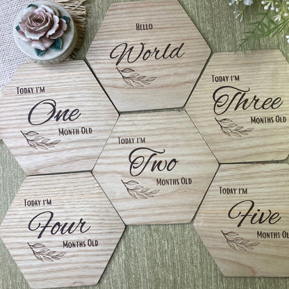 Wooden Hexagonal Milestone Cards