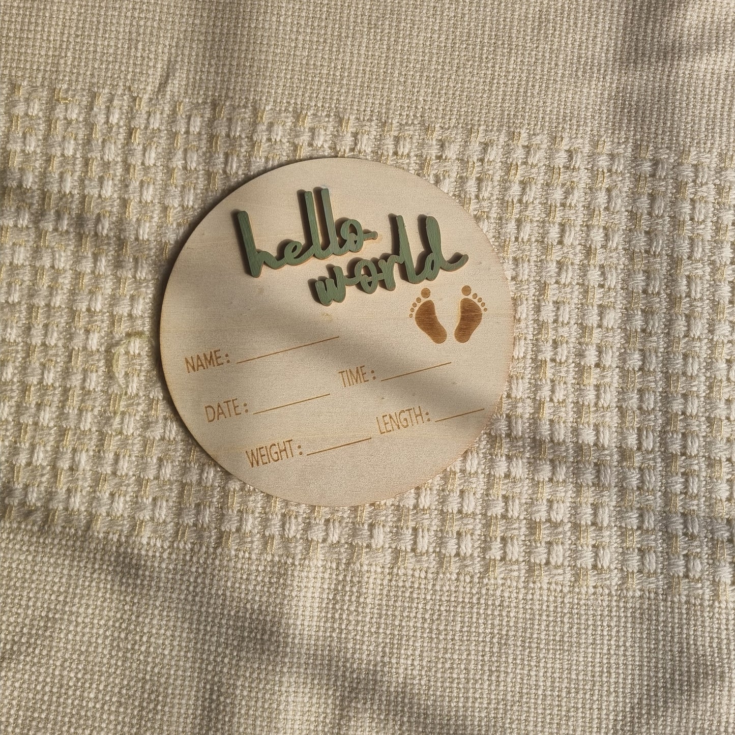 Botanical themed wooden baby milestone cards