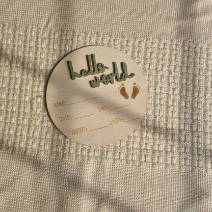 Botanical themed wooden baby milestone cards