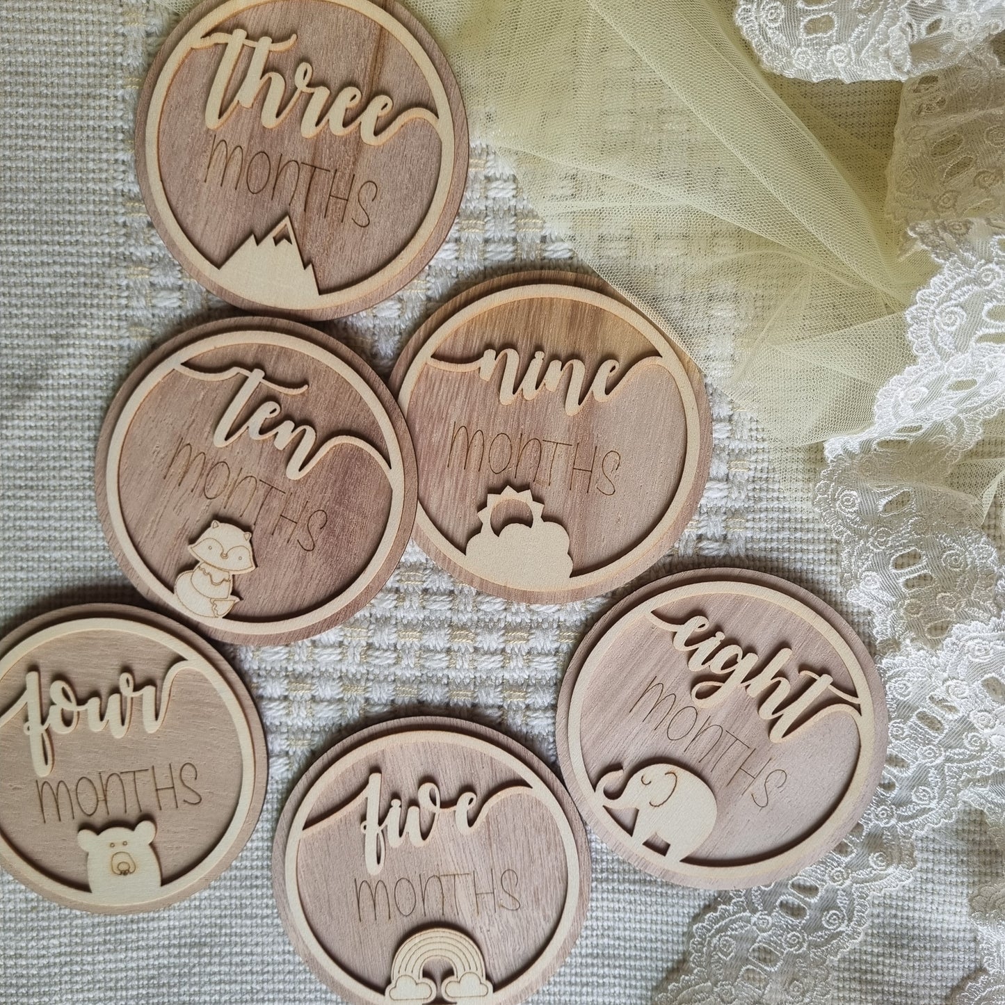 3D Design Wooden Milestone Cards