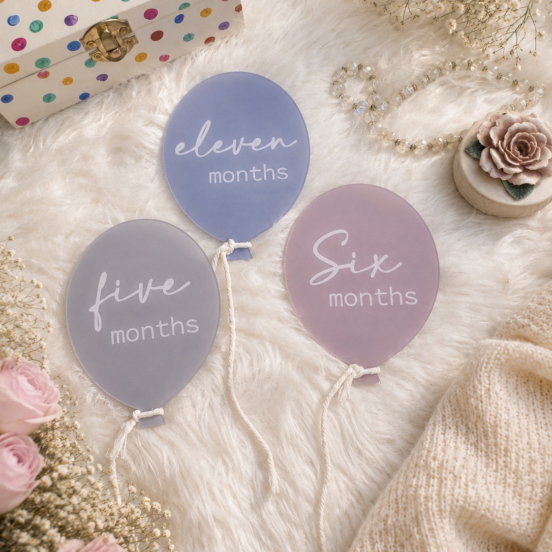 Unisex Acrylic Monthly Milestone Cards