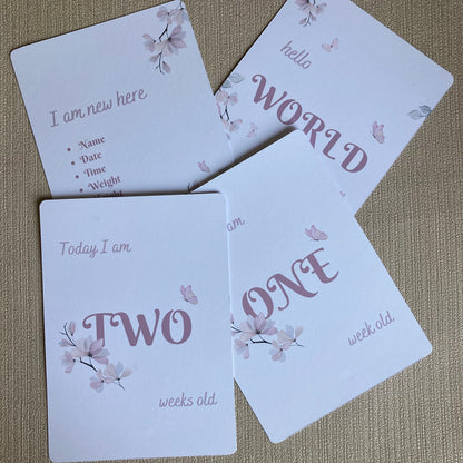Floral Pattern Milestone Cards