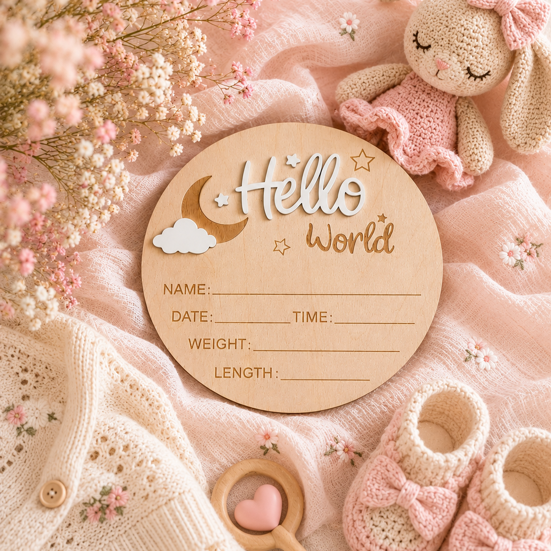 Hello World Milestone Card- White