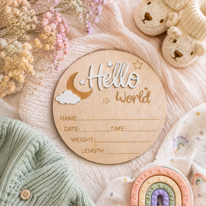 Hello World Milestone Card- White