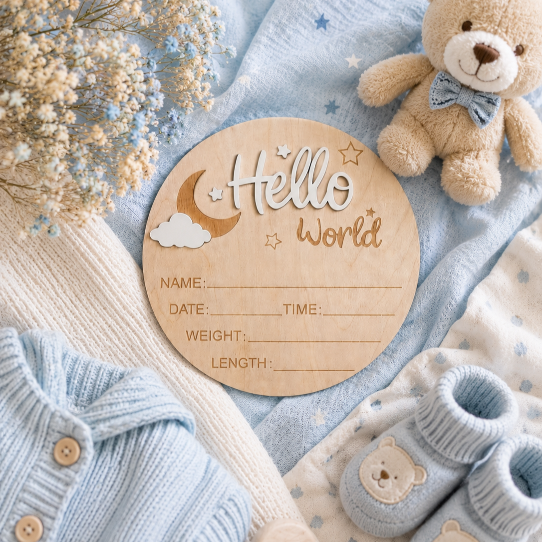Hello World Milestone Card- White