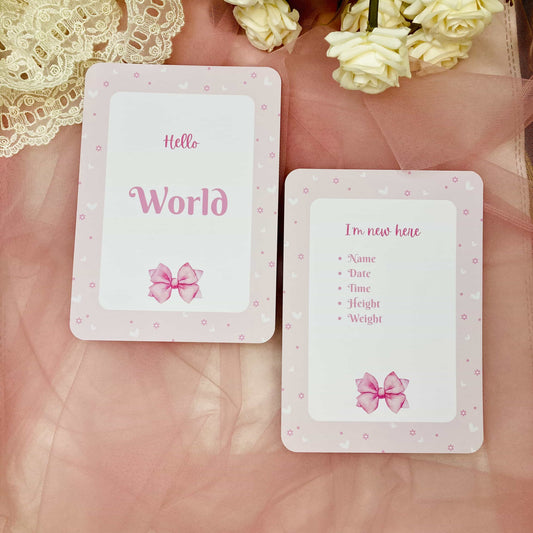 Pink Bow Milestone Cards