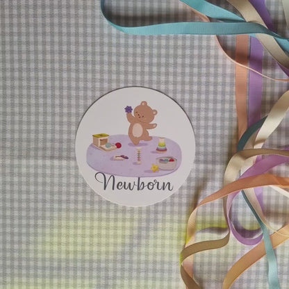 Animal Themed Round Milestone Cards