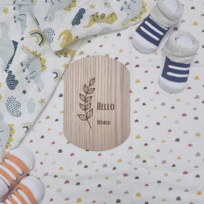 Oblong Wooden Baby Milestone Cards