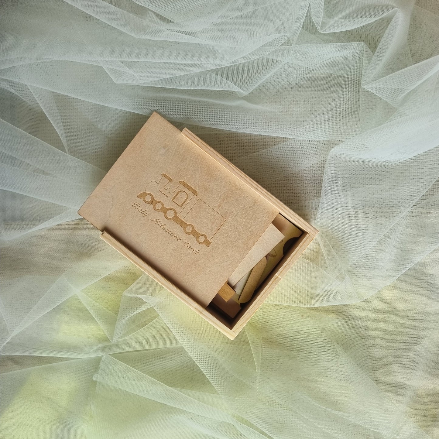 Wooden Train Milestone Cards