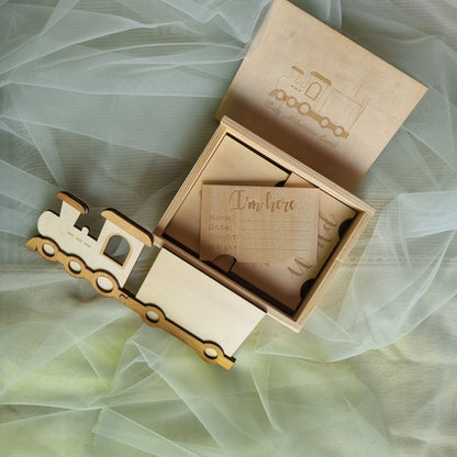 Wooden Train Milestone Cards