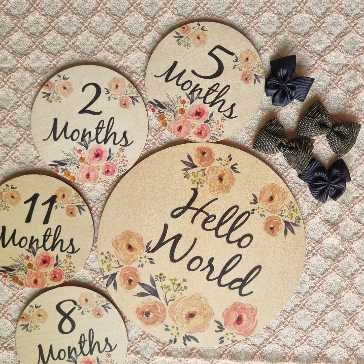 Floral Wooden Milestone Cards