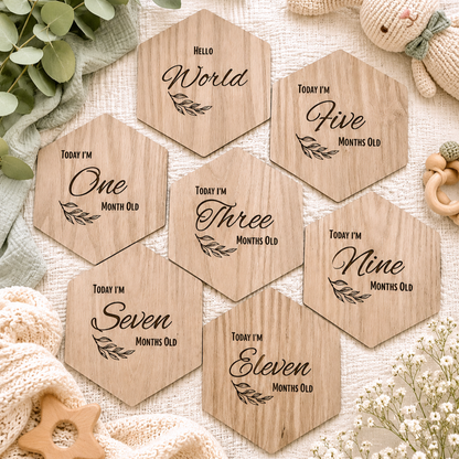 Wooden Hexagonal Milestone Cards