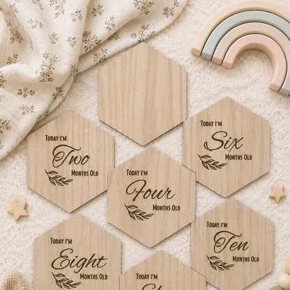Wooden Hexagonal Milestone Cards