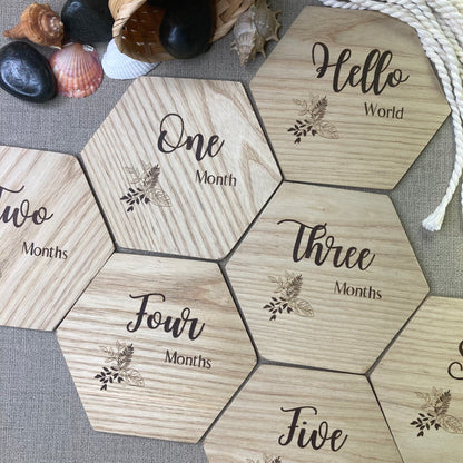 Wooden Engraved Milestone Cards
